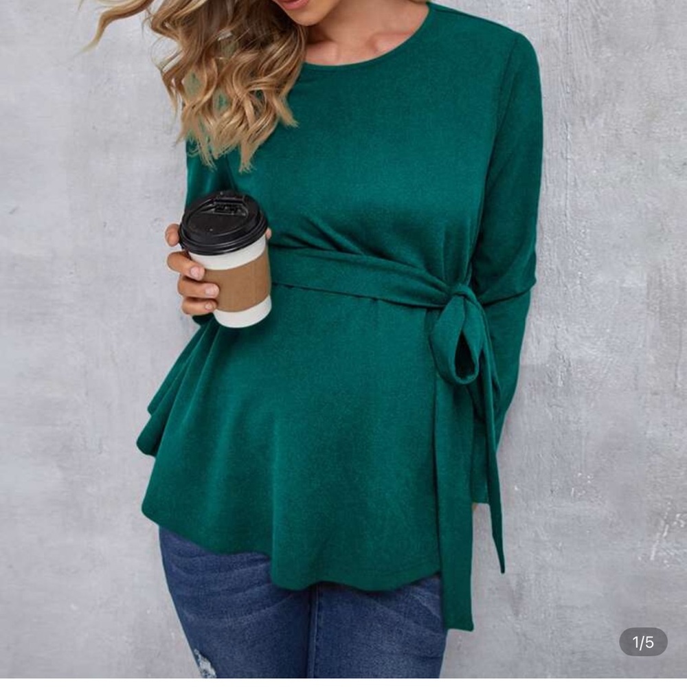 SHEIN maternity Elegant Green Women's Top